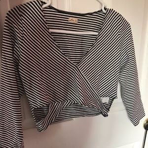 Black and White cutout crop top